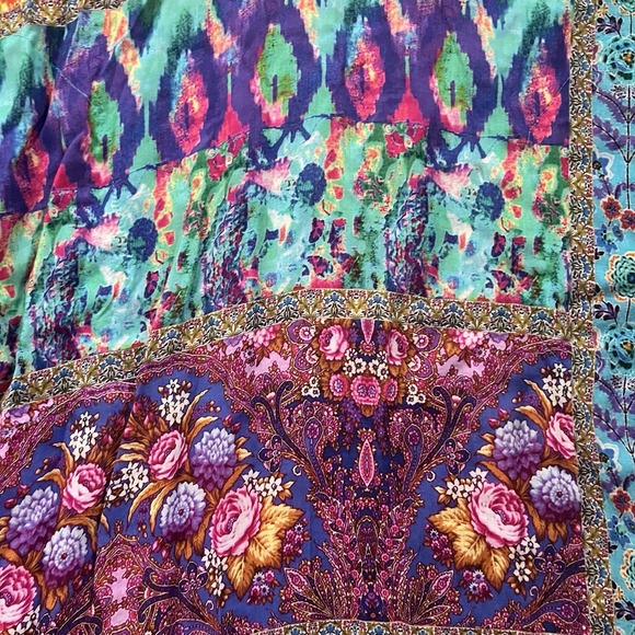 Lulalife Australia All‎ Over Mosaic BOHO Maxi Dress XS Floral Bohemian Pockets - Picture 3 of 9